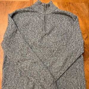 Croft & Barrow Grey Partial Zip Henley Sweater L, Tall